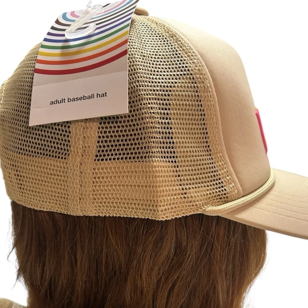 Tan Mesh Trucker Hat with Colorful 'Proud' Embroidery, 3 pc. Bundle, NWT